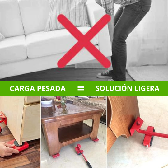 LiftMax - Elevador de muebles + 4 Rodillos GRATIS