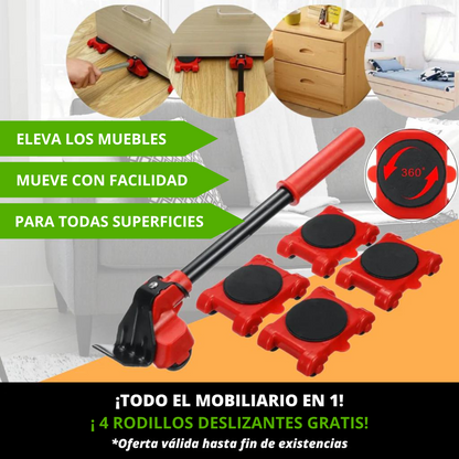 LiftMax - Elevador de muebles + 4 Rodillos GRATIS